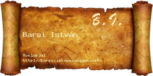 Barsi István névjegykártya